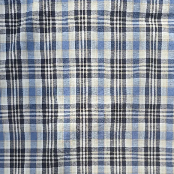 Blue Plaid Long Sleeve Dress Shirt - Picture 6 of 6